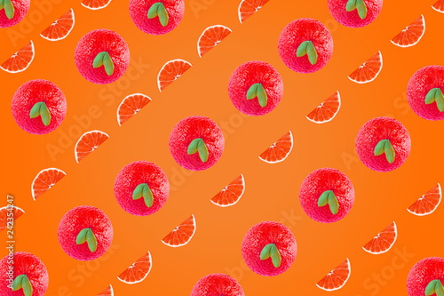  orange and red tangerines background for commercial use, artistic altamonte eye