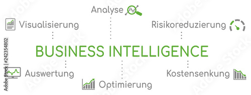 Business Intelligence Infografik Grün