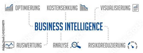 Business Intelligence Infografik Blau