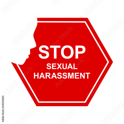 Harassment. Stop sexual harassment. Women's rights. Sexual abuse prevention poster. Violence concept. Social issues, abuse, aggression, harassment