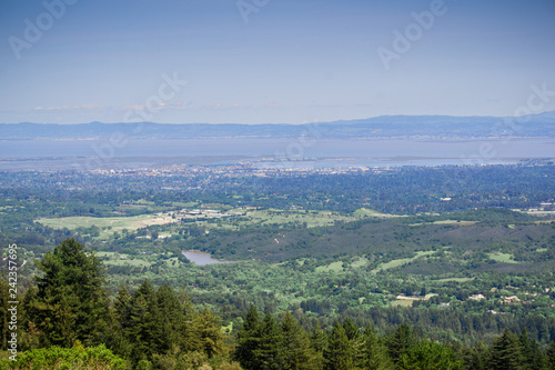 View from Windy Hill towards Redwood City, Silicon Valley, San Francisco Bay Area, California © Sundry Photography