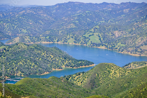 Aerial view of south Berryessa lake from Stebbins Cold Canyon, Napa Valley, California photo