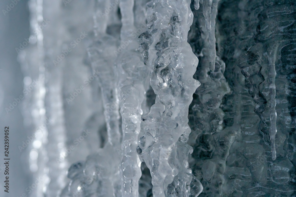 Icicles in closeup shot