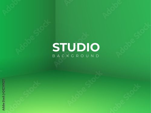 Vector,Empty vivid lighting green studio room background ,Template mock up for display or montage of product,Business backdrop