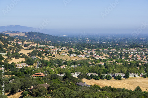 Houses on the hills of south San Francisco bay, Almaden Valley, California photo