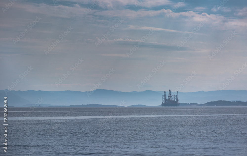 Oil platform close to the shore