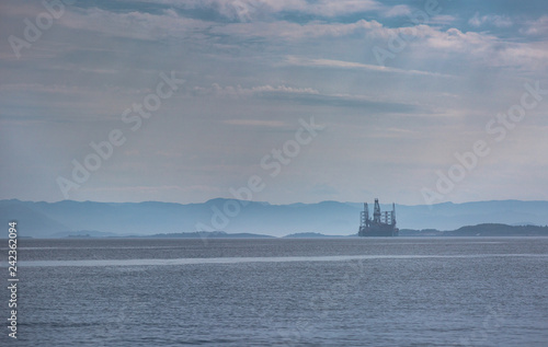 Oil platform close to the shore