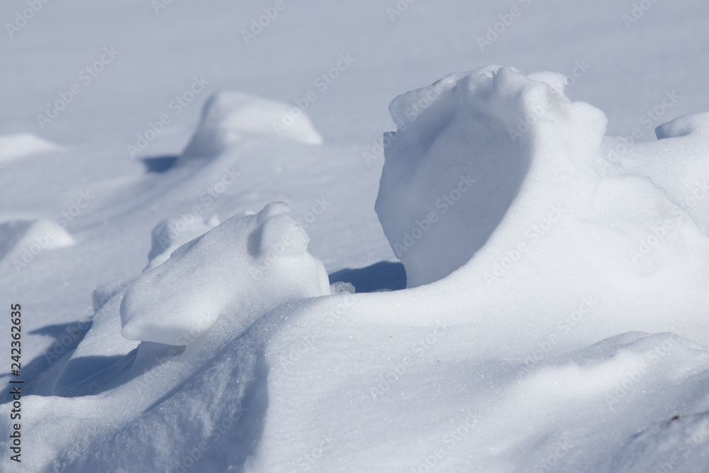Fototapeta Wiatr śnieg zimno tworzy takie rzeźby śnieżne