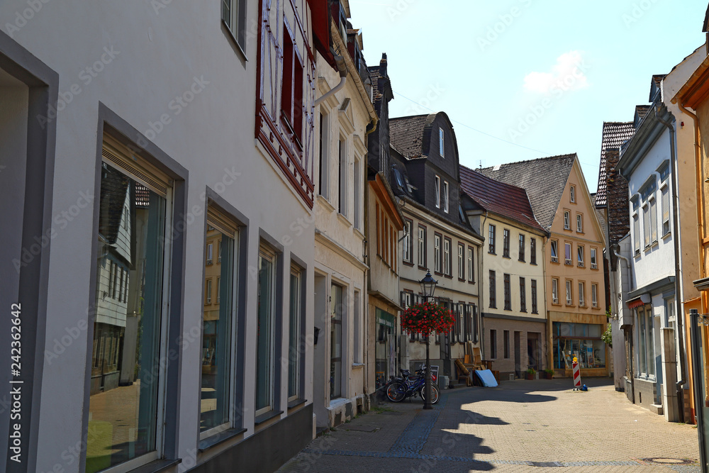 Street of ancient historical town Diez  , Germany.