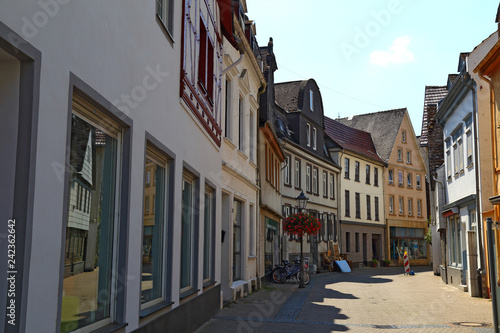 Street of ancient historical town Diez , Germany.