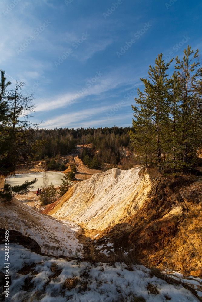 Colorful abandoned mine in Czech Republic at winter season. Colorful abandoned mine in Czech Republic at winter season.