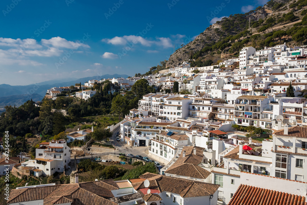 Panoramic view of Mijas village in Malaga province, Spain