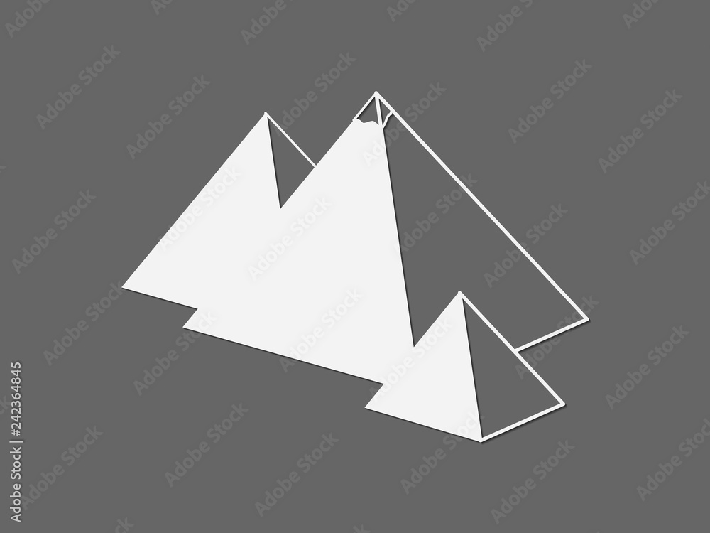 Group of pyramids of Egypt vector illustration using white color lines on black background Group of pyramids of Egypt vector illustration using white color lines on black background