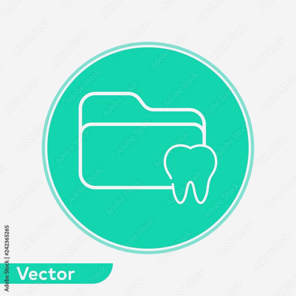 Dental folder vector icon sign symbol Dental folder vector icon sign symbol