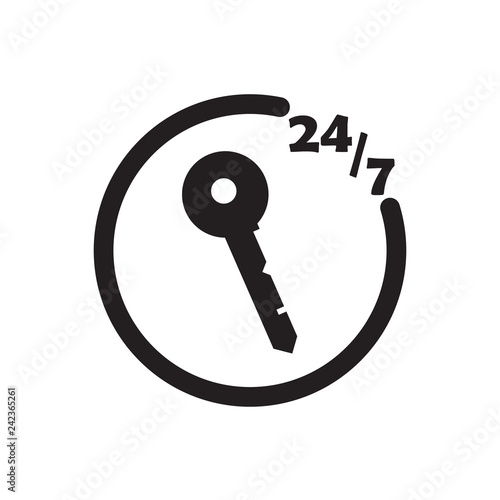 247 locksmith icon black vector design illustration