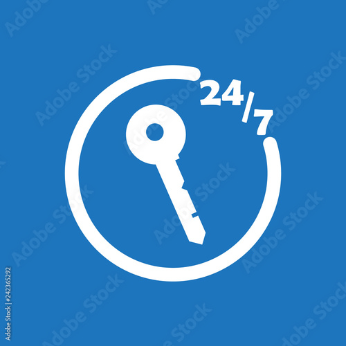 247 locksmith icon flat vector design illustration