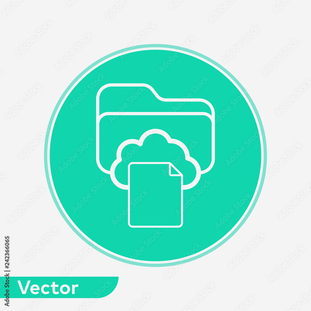 Cloud folder vector icon sign symbol Cloud folder vector icon sign symbol