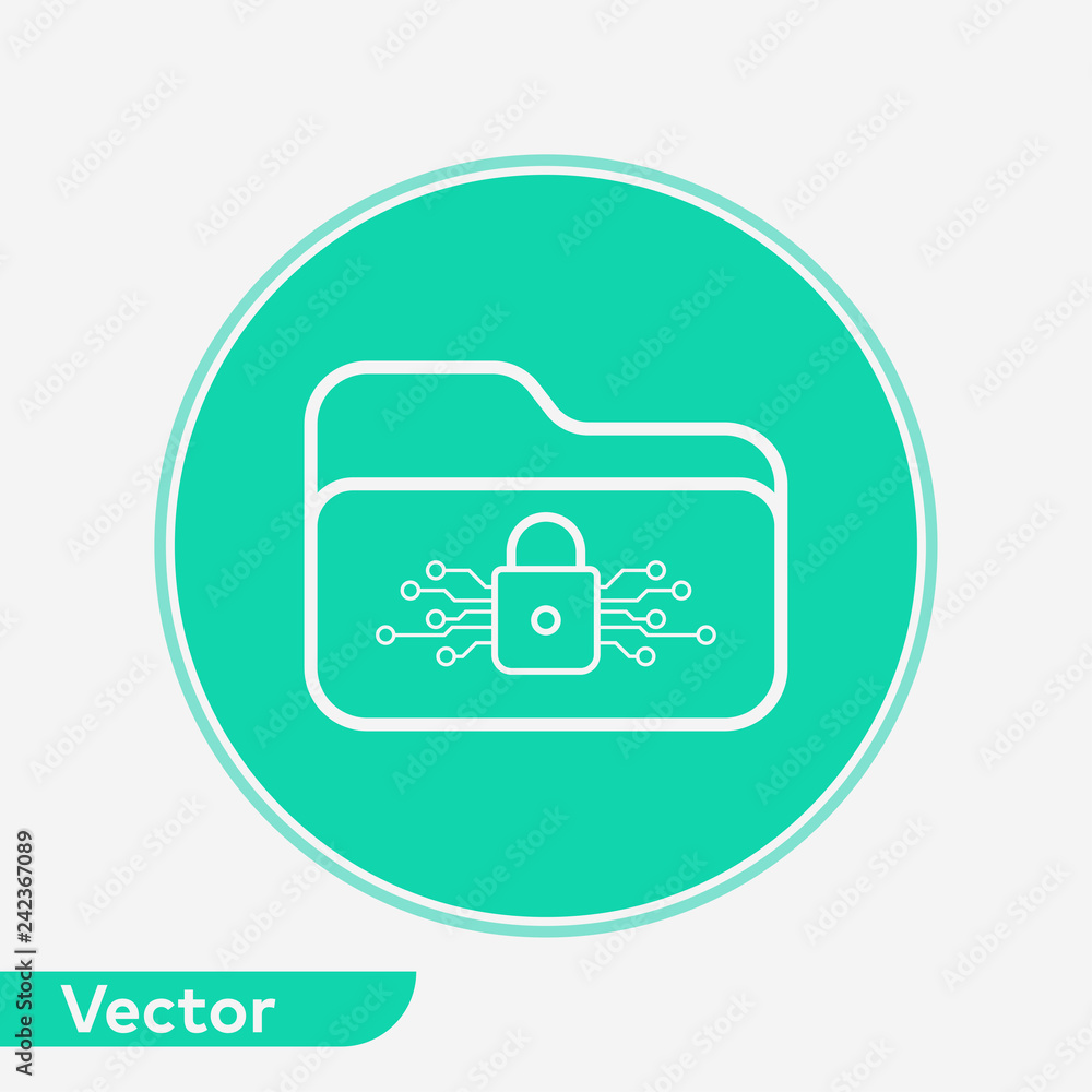 Locked folder vector icon sign symbol Locked folder vector icon sign symbol