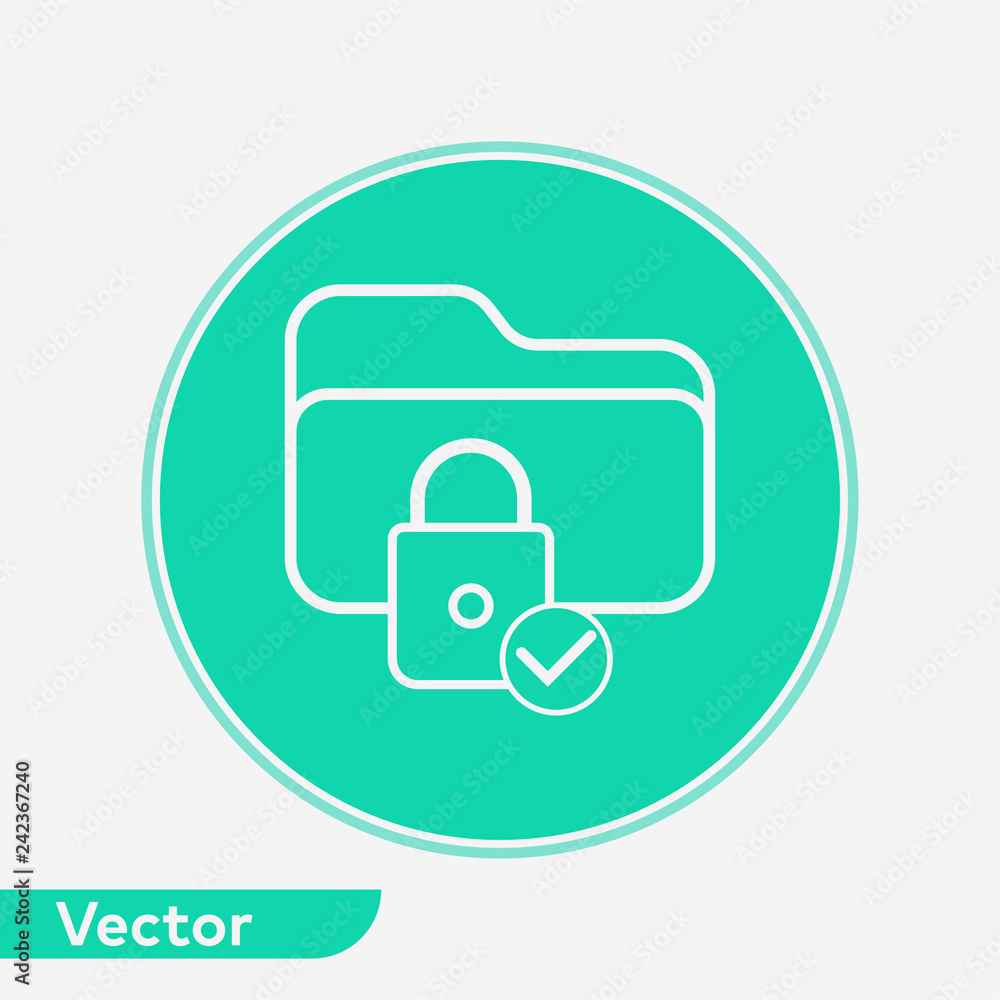 Locked folder vector icon sign symbol Locked folder vector icon sign symbol