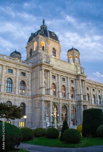 Maria Theresa Square in Vienna. Museum of Natural History in Vienna. Art History Museum in Vienna.