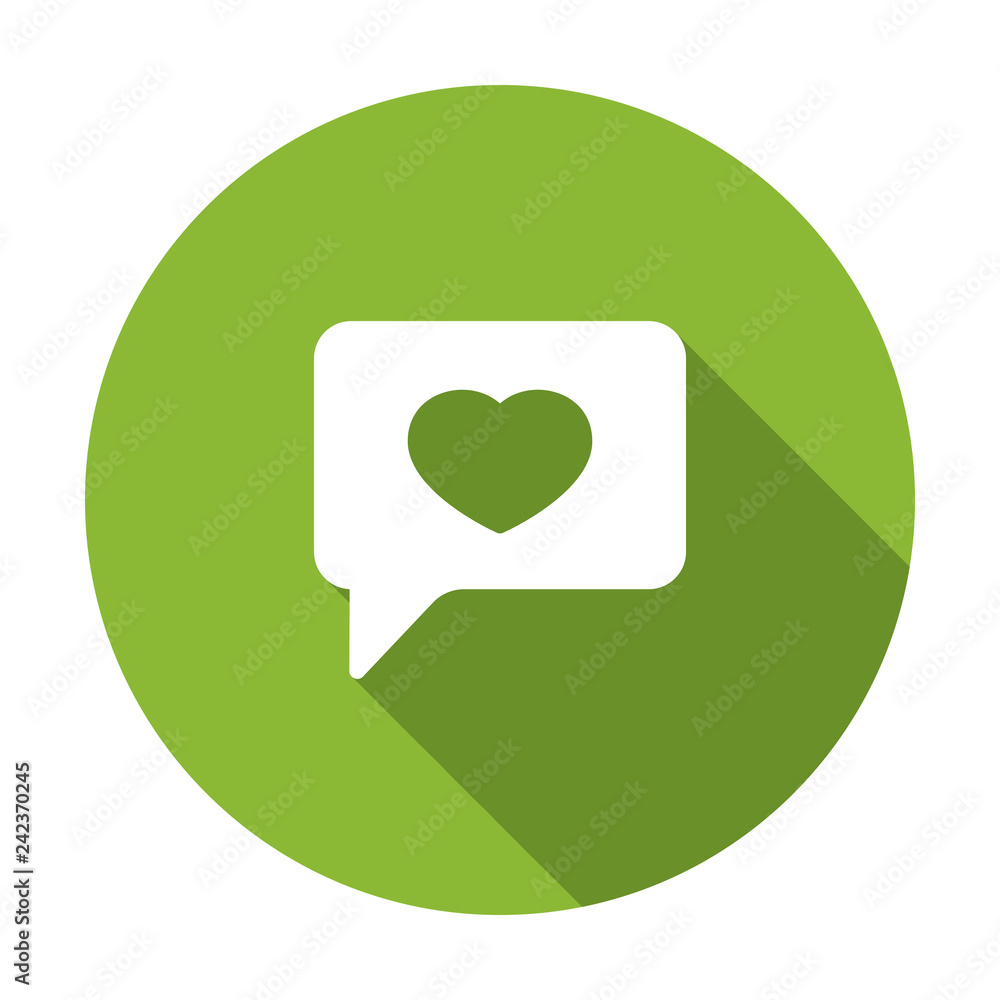 Bubble chat favorite heart like icon. Vector illustration Bubble chat favorite heart like icon. Vector illustration