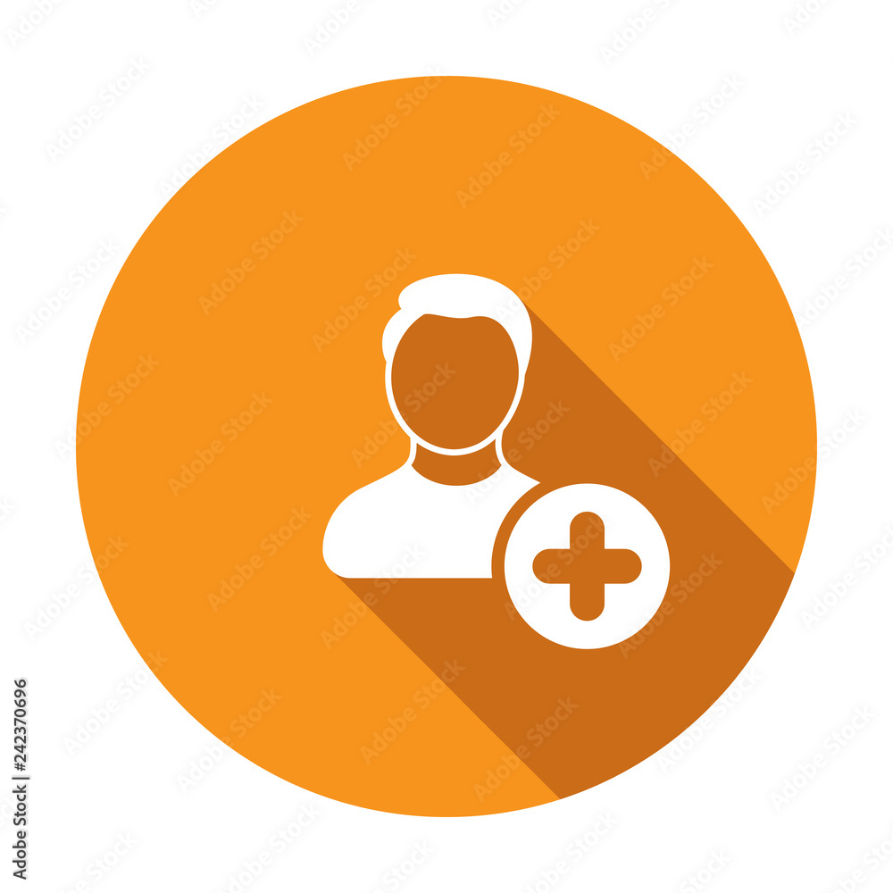 Add, create account icon. New profile. Male user icon. Vector line Add, create account icon. New profile. Male user icon. Vector line