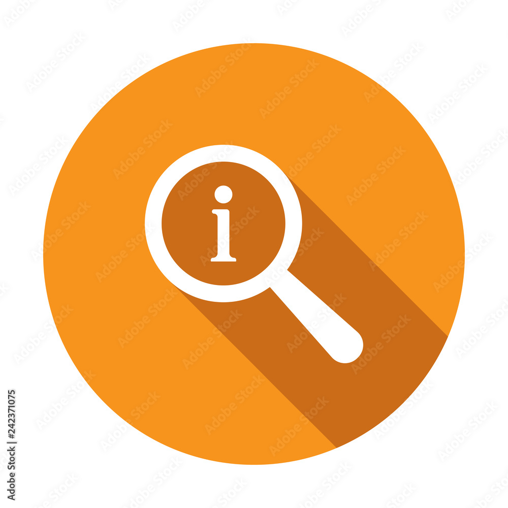 Hint icon. Search icon with information sign. Search icon and about, faq,  help, hint concept. Vector icon Stock Vector | Adobe Stock