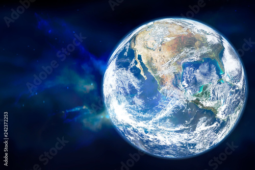 Fototapeta Naklejka Na Ścianę i Meble -  Planet Earth in outer space. Elements of this image furnished by NASA