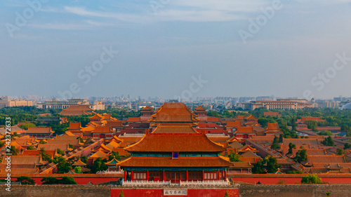 Photography Aerial view of the Forbidden City in Beijing, China