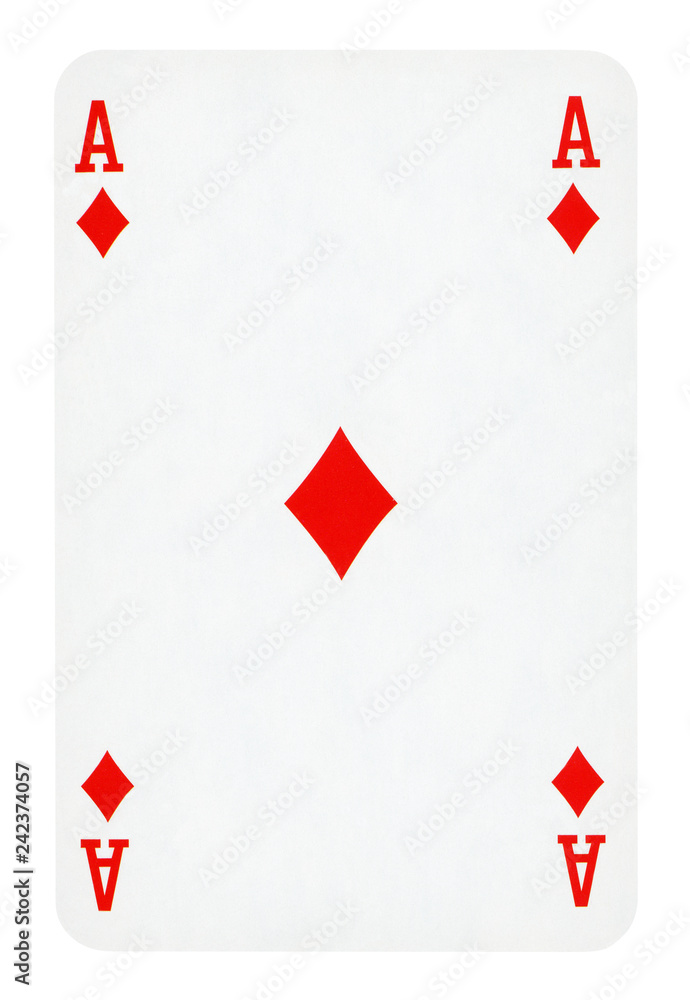 Ace of Diamonds playing card isolated on white (clipping path included) Ace of Diamonds playing card isolated on white (clipping path included)