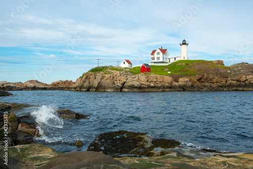 Cape Neddick Lighthouse (Nubble Lighthouse) at Old York Village, Maine, USA.