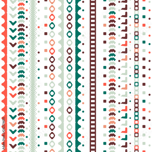Tribal etnic surface seamless pattern design. Geomtric gradient background