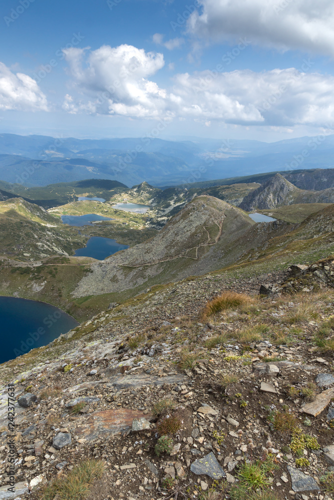 Amazing panoramic view of The Seven Rila Lakes, Rila Mountain, Bulgaria