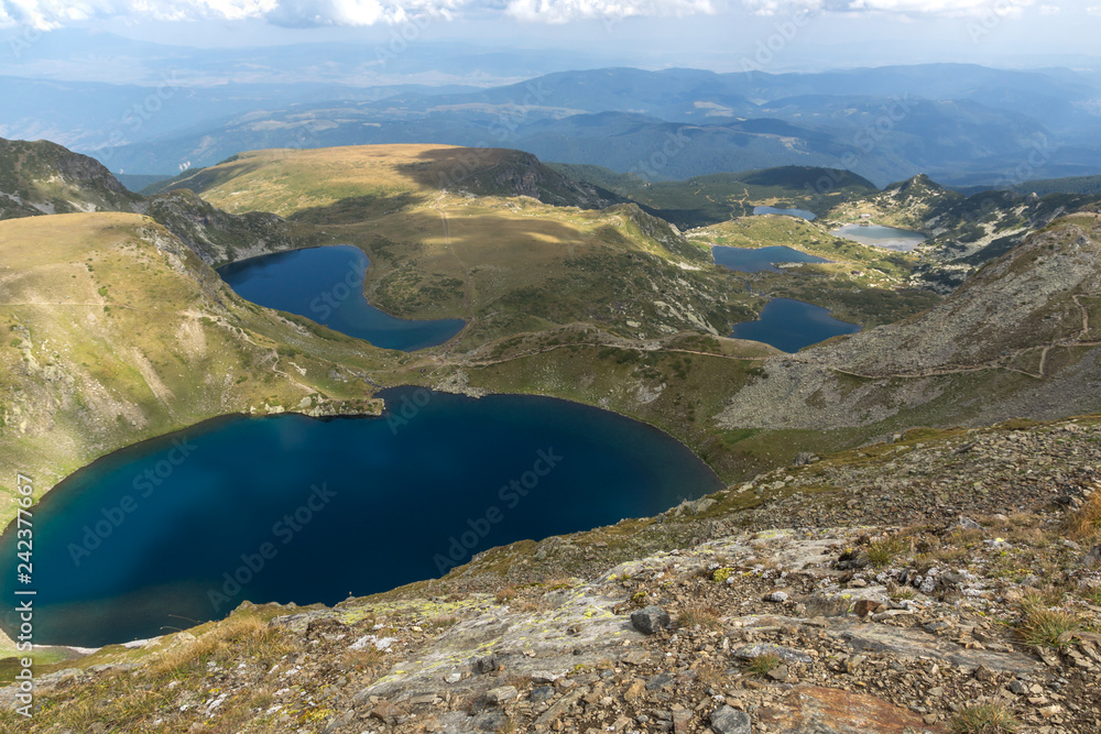 Amazing panoramic view of The Seven Rila Lakes, Rila Mountain, Bulgaria Amazing panoramic view of The Seven Rila Lakes, Rila Mountain, Bulgaria
