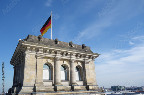 The Reichstag with German flag