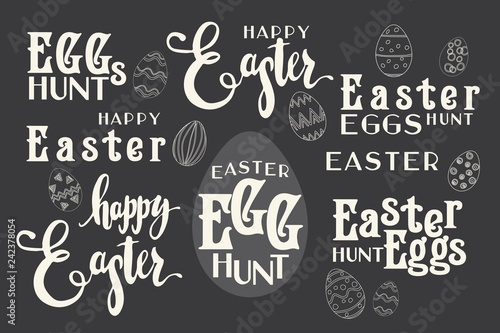 Univesral retro, vintage lettering for easter cards, posters, flyers, web- design, scrapbooking graphics