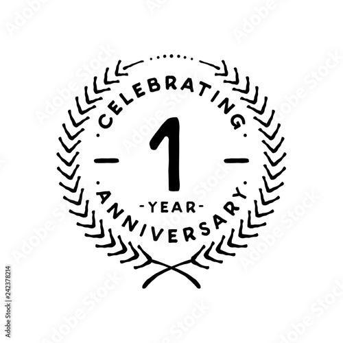 1 year design template. 1st vector and illustration 
