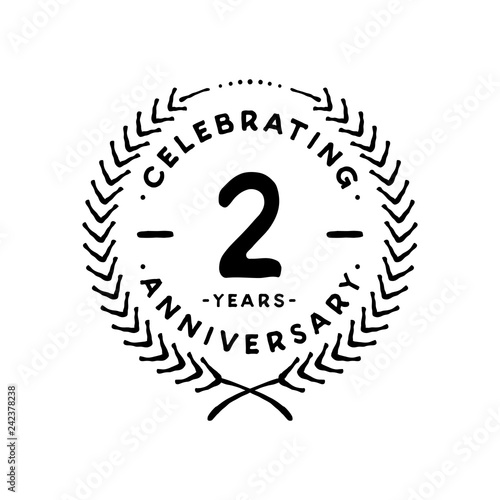 2 years design template. 2nd vector and illustration 