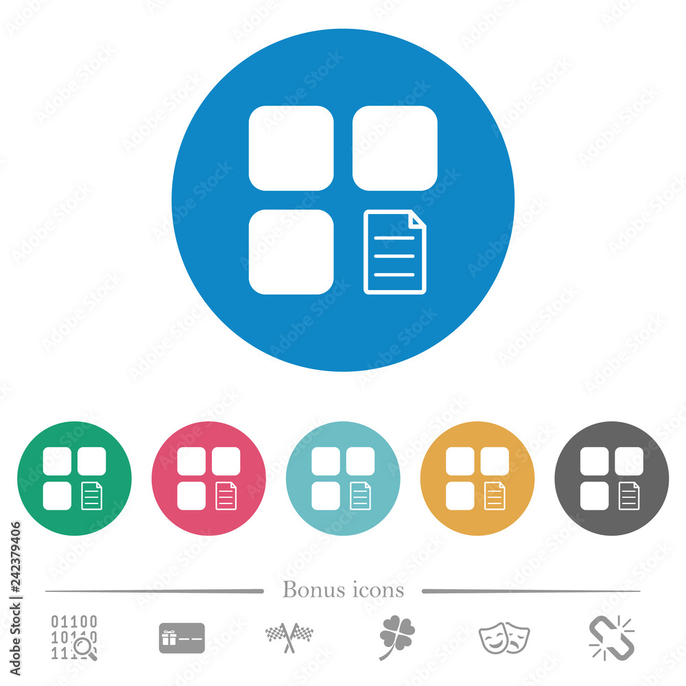 Component properties flat round icons Component properties flat round icons