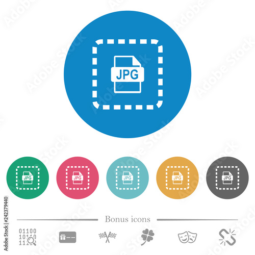 Place jpg file flat round icons