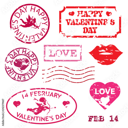 Happy valentines day grunge stamp