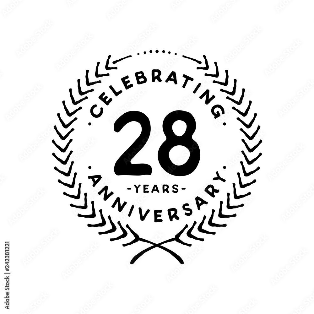 28 years design template. 28th vector and illustration 28 years design template. 28th vector and illustration