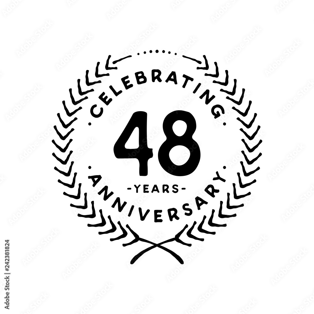 Fototapeta premium 48 years design template. 48th vector and illustration 