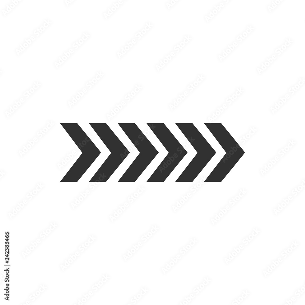 icon of right rectangular arrow. vector illustration isolated on white background.