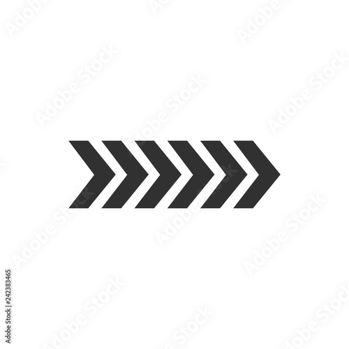 icon of right rectangular arrow. vector illustration isolated on white background.