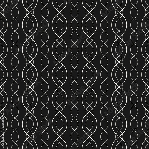 Abstract geometric seamless pattern with curved lines, chains, delicate mesh