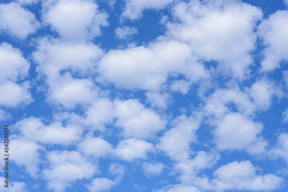 Obraz premium Blue sky background with clouds.