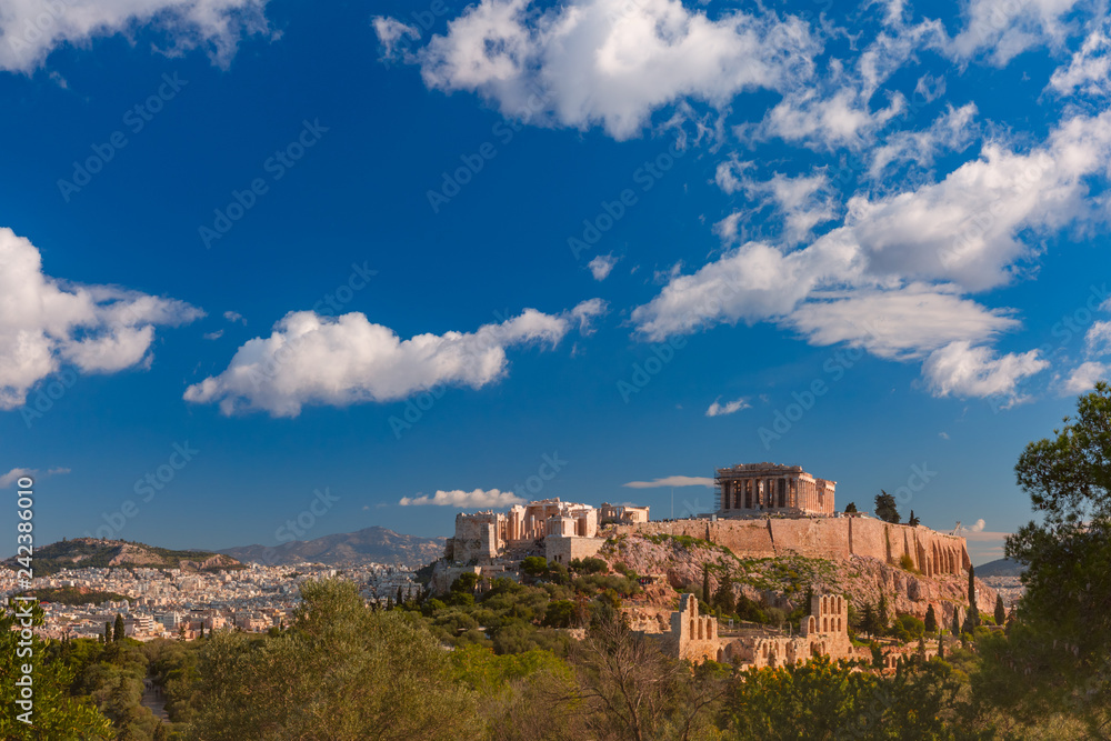 Acropolis Hill and Parthenon in Athens, Greece
