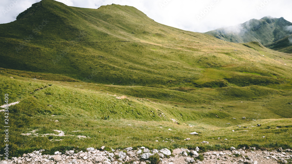 The beautiful cliffs of the Dolomites in Italy - Passo Principe, Passo Antermoia, Dolomiti