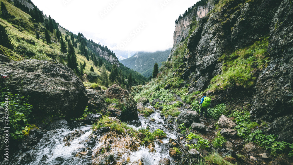 The beautiful cliffs of the Dolomites in Italy - Passo Principe, Passo Antermoia, Dolomiti